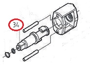 Dino Paoli D.01.38.0164 Вал гайковерта  DP1800 1/2" со стопорным кольцом