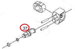 Dino Paoli D.01.38.0199 Вал гайковерта  1/2" со стопорным кольцом DP1050