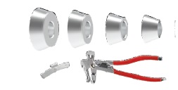 M&B 41FF030594 Набор из 4-х конусов D=45-111 мм, груз 60 г, клещи